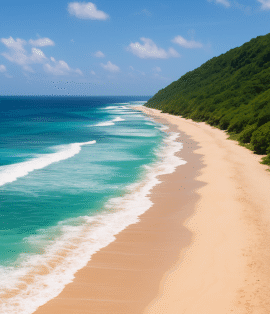 Cinematic view of hidden beach in Bali with cliffs and turquoise waves.jpg