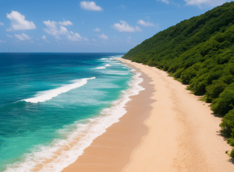 Cinematic view of hidden beach in Bali with cliffs and turquoise waves.jpg